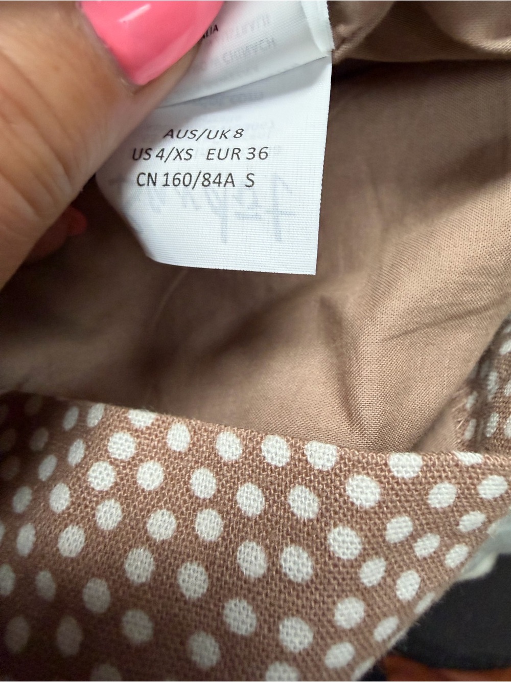 Bardot Polka Dot Linen Blend Ruffle Mini Dress Taupe Cottagecore Size 4 Summer - Picture 9 of 13